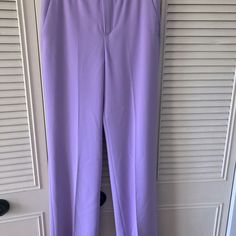 Lavender Purple Pants. Straight Leg. Excellent Condition, Never Worn. Zara Woman: Xs Lavender Straight Leg Bottoms With Pockets, Casual Lavender Wide Leg Pants, Lavender Full-length Fitted Bottoms, Elegant Wide Leg Purple Pants, Lavender Fitted Full-length Pants, Lavender Fitted Full-length Bottoms, Fitted Full-length Lavender Pants, Fitted Full-length Lavender Bottoms, Elegant High-waisted Purple Pants