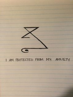 i am protected from my akiety written on lined paper with pen and ink