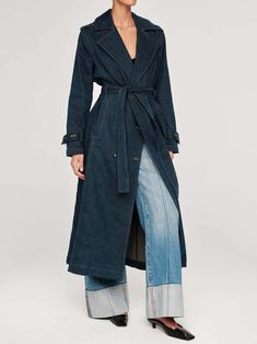 Trench Coat | Cromer – DL1961 Denim Trench Coat, Deep Indigo, Nudie Jeans, Denim Coat, Light Wash Denim, Dark Wash Denim, Wide Leg Denim, Work Pants, White Denim