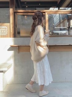 Asian Womens Fashion, Skirt Outfits Korean, Aesthetic Korean Fashion, Soft Feminine Outfits, Modest Girly Outfits, Japan Outfits, Aesthetic Korean