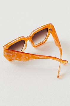 Stay in the shade with these so chic sunnies featured in an oversized design with bold square frames. * Tinted lenses * Wide temples | Bel Air Square Sunglasses by Free People in Yellow Summer Orange Sunglasses With Gradient Lenses, Chic Orange Cat Eye Sunglasses With Gradient Lenses, Trendy Orange Square Frame Sunglasses, Square Sunglasses With Gradient Lenses For Vacation, Square Sunglasses With Mirrored Lenses For Beach, Square Mirrored Sunglasses For Beach, Trendy Square Sunglasses For Spring, Square Sunglasses With Uv Protection For Spring, Square Sunglasses With Tinted Lenses For Spring