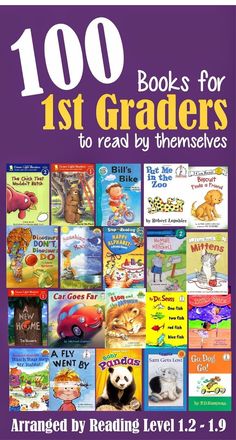 the book cover for 100 books for 1st graders to read by themselves with an image of