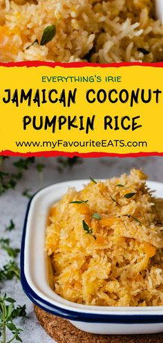 this is an image of jamaican coconut pumpkin rice