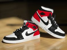 Authentic Jordan 1 Mid painted and blinged to order.  This shoe is available in a variety of color options.  Perfect for dressy events or everyday wear. Sparkly Jordans, Jordan High Heels, Cute Jordans, Sneaker Ball, Custom Sneakers Diy, Authentic Jordans, Athleisure Style, Cute Nike Shoes, Sneakers Athletic