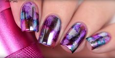 The mirrored nail varnish trend has been trumped by this amazing galaxy inspired manicure​. Sharpie Nails, Nail Coat, Chrome Nail Powder, Water Color Nails, Mirror Nails, Nails Now, Best Nail Art Designs, Glam Nails, Nail Varnish