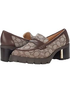 COACH Leah Jacquard Loafer | Zappos.com The Virgin Islands, Brown Loafers, Virgin Islands, The Vamps, Style Statement, Metallic Accents, Womens Oxfords, Leather Loafers, Loafers For Women