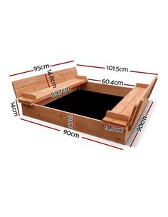 a wooden bed frame with measurements for it