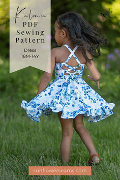 Kalmia is a charming woven dress pattern that offers the choice between a basque V waist or regular waist, paired with a twirl-worthy circle skirt. You have the choice between a stunning tie back or a comfortable elastic back. Add a touch of extra flair with a ruffle to truly make a statement. Pinafore Skirt, Baby Boy Tops, Boys Knits, Embroidery Videos, Clothes Sewing Patterns, Woven Dress, Circle Skirt, Dress Romper