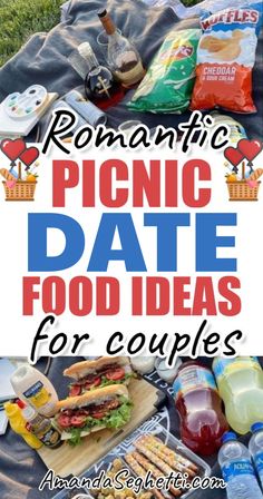 Best Romantic Picnic Date Food Ideas for Couples What To Eat On A Picnic Date, Beach Date Food Ideas, Picnic Lunch Date, Planning A Picnic Date, Cute Picnic Food Ideas Date, Picnic Lunch Date Ideas, Picnic For 2 Ideas, Lunch Date Food Ideas, Romantic Picnics Food