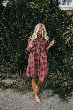 Pregnant Outfit, Plaid Dresses, Dress For Summer, Inspiration Mode, Ladies Dress Design, Plaid Dress, Looks Style