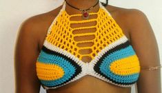 handmade st.lucia butterfly top. 100% acrylic Handmade Multicolor Tops For Vacation, Handmade Yellow Bohemian Top, Yellow Handmade Bohemian Top, Handmade Yellow Tops For Beach, Handmade Yellow Beach Tops, Crocheting Ideas, Butterfly Top, Dd Cup, A B C D