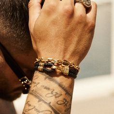 The devils in the detail. Finished with a filigree engraved lobster clasp, the leather rope bracelet will break up the metal and add new levels to your look. Wear it solo or stack it with any gold bracelet of your choice for an instantly elevated look. ✓ Vegan Leather ✓ 18K Gold & 316L Stainless Steel✓ Water, Heat, Sweat Resistant✓ Hypoallergenic (No Green Skin) The Devils, Green Skin, Bracelet Gold, Steel Water, Rope Bracelet, Lobster Clasp, Vegan Leather, Gold Bracelet, 18k Gold