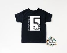 ⭐️ Epic tees for epic kids ⭐️ Find more birthday tees here: https://www.etsy.com/shop/BroCoApparel?ref=seller-platform-mcnav&section_id=32155251 *design colors may vary slightly due to screen and monitor brightness settings. *designs that are all one solid color will be in white, except on Athletic Heather and Yellow the design will be in black All Bro Co Apparel bodysuits & tees are designed, pressed, and shipped to you from Beavercreek, OH. *designs are created using professional heat transfer 5 Birthday Shirt, Boys 5th Birthday, 5th Birthday Boys, Birthday Boy Shirt, 5 Birthday, Custom Birthday Shirts, Birthday Boy Shirts, Boy Shirt, Birthday Tee