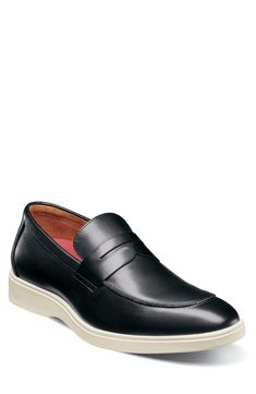 A classic penny keeper and moc toe add timeless elements to a burnished leather loafer grounded by a durable rubber sole. Removable, cushioned insole with arch support Leather and synthetic upper/textile lining/rubber sole Imported Business Moc Toe Slip-ons, Classic Business Loafers With Ortholite Insole, Classic Slip-on Dress Shoes With Ortholite Insole, Classic Moc Toe Slip-ons With Cushioned Footbed, Classic Moccasins With Cushioned Footbed And Moc Toe, Classic Slip-ons With Cushioned Footbed And Moc Toe, Classic Slip-ons With Cushioned Footbed, Classic Slip-on Dress Shoes With Cushioned Footbed, Classic Moccasins With Ortholite Insole For Business Casual