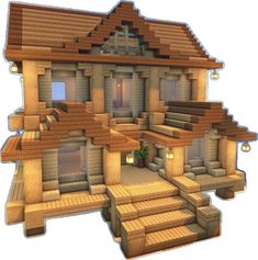 Minecraft House Spruce Wood, Minecraft Double House, Minecraft House Exterior Ideas, Acacia Wood House Minecraft, Minecraft House Starter, Two Story Minecraft Houses, Minecraft Bungalow, Wood Minecraft House, Minecraft Hotels Ideas