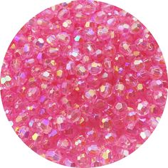 pink glitter with lots of small pieces in the center