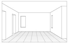 an empty room is shown with no one in the room or on the ground floor