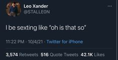 the twitter account for leo xander has been altered to be sexing like oh is that so?