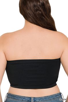 Details: Introducing the Morrina seamless bandeau top, your new wardrobe essential. This versatile top comes in classic black or white, offering endless styling options. With its seamless design, it provides a smooth and comfortable fit. Perfect for any occasion, this bandeau top is a must-have for effortless style. - Seamless Content:92% Nylon 8% SpandexSize + Fit- Model is 5'8" and wearing a OS- Measurements from a size OS- Full length: 7"- Chest:22'' Solid Strapless Seamless Tube Top, Solid Seamless Strapless Tube Top, Black Stretch Tube Top With Built-in Bra, Black Bandeau Tube Top With Built-in Bra, Strapless Solid Color Tube Top, Bra Friendly, Strapless Solid Color Bra-friendly Tube Top, Strapless Solid Color Tube Top Bra Friendly, Strapless Seamless Crop Top, Seamless Strapless Crop Top