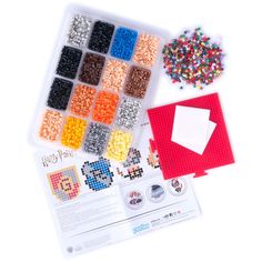 an assortment of beads and other crafting supplies