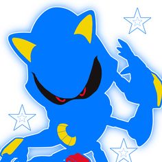 an image of a blue sonic the hedgehog with stars on it's back