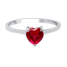 Genuine Heart Shape Ruby Solitaire July Birthstone Ring ~ Dainty Engagement / Minimalist Fashion New! Retail Price: $99 Metal: Solid 925 Sterling Silver Finish: High Polish Hallmark: Stamped 925 Stone: Lab Created Ruby Stone Weight: 0.50 Carats Stone Shape: Heart Shape Sizes Available: 6, 7, 8, 9, 10 July Birthstone Gift Box & Jewelry Cleaning Cloth Included! #080112 Available In Sapphire, Emerald, Citrine, Amethyst & Blue Topaz Perfect Genuine Gemstone Solitaire Ring! Dainty Ring Is A Perfect E Goth Engagement, Trendy Engagement Rings, Lavender Ring, Gemstone Solitaire Ring, Dainty Engagement, July Birthstone Ring, Square Jewelry, Woven Ring, Jewelry Cleaning