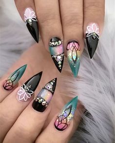 Stiletto Nail Art, Nails Stiletto, Art Design Ideas, Nail Art Summer, Nail Decorations, Stiletto Nails, Perfect Nails