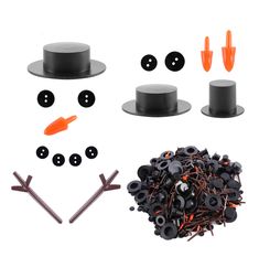 PRICES MAY VARY. Christmas Snowman Kit for DIY Craft:800pcs Christmas DIY snowman ornament set including 80pcs mini black top hats, 480pcs tiny black buttons, 160pcs brown snowman hands, 80pcs carrot snowman noses, large amount of accessories to do your DIY snowman crafts and decorating Christmas party, clothing crafts, hair ornaments etc, you can even share the fun with your friends and family. Plastic Magician Hats:these mini black top hats for crafts are made of durable plastic, smooth with c Christmas Diy Snowman, Metal Crafts Diy, Diy Christmas Snowman, Chrismas Crafts, Diy Snowman Ornaments, Snowman Diy, Snowman Kit, Snowman Crafts Diy, Button Ornaments