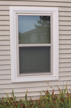 a house with a window on the side of it