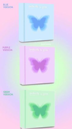 three books with butterflies on them and the words butterfly to god written in different colors