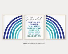 three framed art prints with the words, you are loved and they are not respected