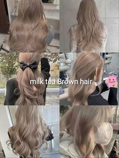 Milk Tea Brown Hair, Hair Color Asian, Beige Hair, Brown Hair Inspo