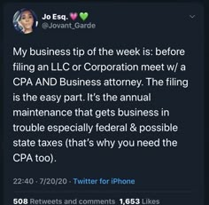 the tweet is posted to someone about their company's business and it looks like