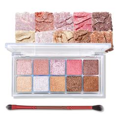 PRICES MAY VARY. 【Professional Neutral Tones】 This 10-color Eyeshadow Palette features a range of warm and cool tones, from soft mattes to shimmery glitters. Create versatile looks with ease, perfect for both makeup beginners and professionals. 【Suitable for All Skin Tones】 This palette's expertly curated shades are perfect for shading, highlighting, and defining eyes, brows, and the contours of the face. Super pigmented and soft creamy powder, match most skin tones to make the makeup look more Eye Makeup Set, Travel Size Makeup, Glitter Eyeshadow Palette, Korean Eye Makeup, Makeup Pallets, Glitter Eye Makeup, Makeup Beginners, Everyday Makeup Routine, Nude Eyeshadow