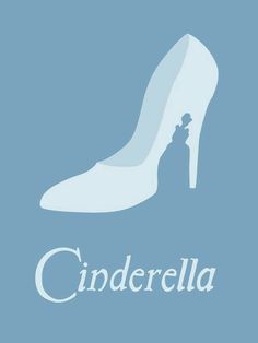 a white shoe with the word cinderella on it and an image of a woman's feet