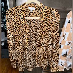 Washed, Never Worn! Like New Leopard Animal, Black Tan, Black And Tan, Button Downs, Animal Print, Like New, Womens Tops, Women Shopping, Black