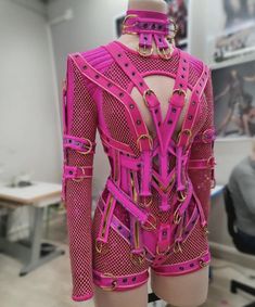 Pink Wrestling Outfit, Women’s Wrestling Outfit, Drag Outfit Ideas, Stage Costume Design, Drag Outfits, Wrestling Outfits, Wwe Outfits, Drag Queen Outfits, Lace Belt