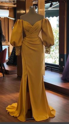 Lace Evening Dress Long, Cheap Evening Gowns, Yellow Long Dress, Yellow Evening Dresses, Soiree Dress, Dinner Dress Classy, Elegant Dresses Classy, Vintage Prom, Classy Dress Outfits