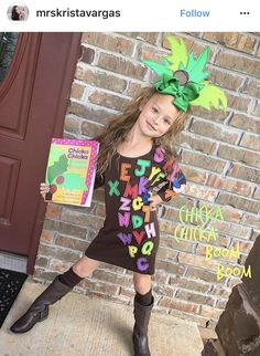 1st Grade Character Costumes, Childrens Books Costumes For Teachers, Book Character Dress Up Day For Teachers, Chica Chica Boom Boom Costume, Diy Story Book Character Costumes, Literacy Costumes Book Characters, Storybook Dress Up Day, Dress As A Book Character Kids