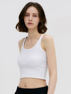 Composition : Cotton 47%, Polyester 49%, Span 4%Color : White,Sky,Gray,Charcoal,BlackCountry of Origin : Republic of Korea Basic Stretch Sleeveless Tank Top, Basic Sleeveless Crop Top For Everyday, Basic Sleeveless Cotton Tops, Basic Cotton Tank Top, Compressive Sleeveless Seamless Tops, Sporty Compressive Ribbed Tank Top, Solid Compressive Tank Activewear, Compressive Ribbed Sleeveless Top, White Compressive Breathable Tank Top