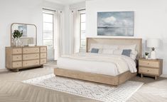 Kailani Beige Oak  4-piece Eastern King Bedroom Set - Ornate Home California King Bedroom Sets, Queen Bed Dimensions, Platform Bedroom Sets, Eastern King Bed, Wingback Bed, Platform Design, Beige Bed, King Bedroom Sets, Bed Dimensions