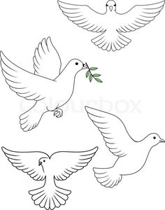 Dove Sketches, Love Birds Drawing, Bird Paper Craft, Dove Drawing, Dove Tattoo Design, Dove Tattoos, Bird Template, Love Birds Wedding, Bird Graphic