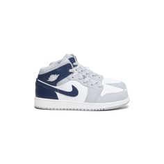 Navy Jordans, Wolf Grey Jordans, Grey Jordans, Mix Of Colors, Jordan Grey, Kid Lifestyle, Nike Air Jordan 1 Mid, Jordan 1s, Air Jordan 1 Mid