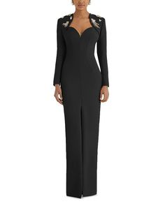 Safiyaa Trixie Embellished Crepe Gown Women - Bloomingdale's Embellished Full Length Maxi Dress For Evening, Elegant Embellished Full-length Gown, Embellished Full-length Evening Dress, Elegant Full-length Embellished Gown, Embellished Gala Cocktail Gown, Cocktail Embellished Maxi Dress With Fitted Bodice, Cocktail Maxi Dress With Embellished Fitted Bodice, Long Sleeve Embellished Cocktail Gown, Embellished Long Sleeve Cocktail Gown