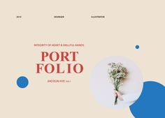 the website for port follo is designed to look like it has flowers in its hands