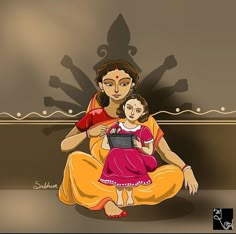 a woman sitting on the ground holding a child