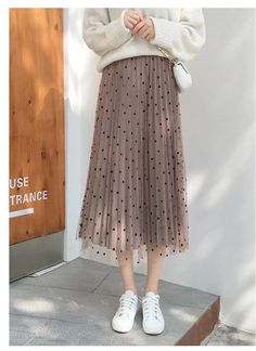 High Waist Polka Dot Pleated Skirt – Tomscloth Pleated Skirt Outfit, Velvet Midi Skirt, High Waist Long Skirt, High Waisted Pleated Skirt, Skirt Y2k, Skirts Midi High Waisted, Denim Skirt Women, Long Skirts For Women, Beach Skirt