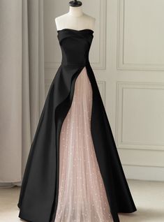 فستان سهرة, Glam Dresses, Formal Dresses Prom, Black And Pink, Long Prom Dress