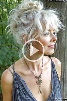 ✓ ✓ 100 Modern and Ideal hairstyles for women over 50 trendy short hair styles braids, trendy short hair styles for women 2021, kaley cuoco short hair, trendy short hair styles 2022... Half Bun Hairstyles, Short Hair Updo Tutorial, Hair Color Blonde Highlights, Silver Haired Beauties, Shaved Hair Cuts