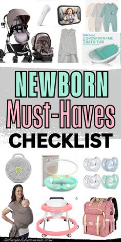 Newborn items and newborn baby registry checklist and must haves for new baby. Newborn Registry Checklist, Newborn List, Newborn Must Haves, Newborn Registry, Baby Essential Checklist, Newborn Checklist, Registry Ideas, Baby Care Essentials